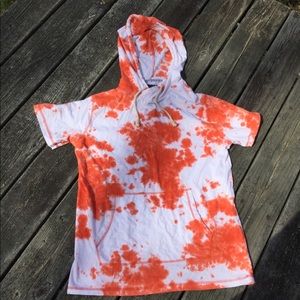 Short sleeve tie dye hoodie